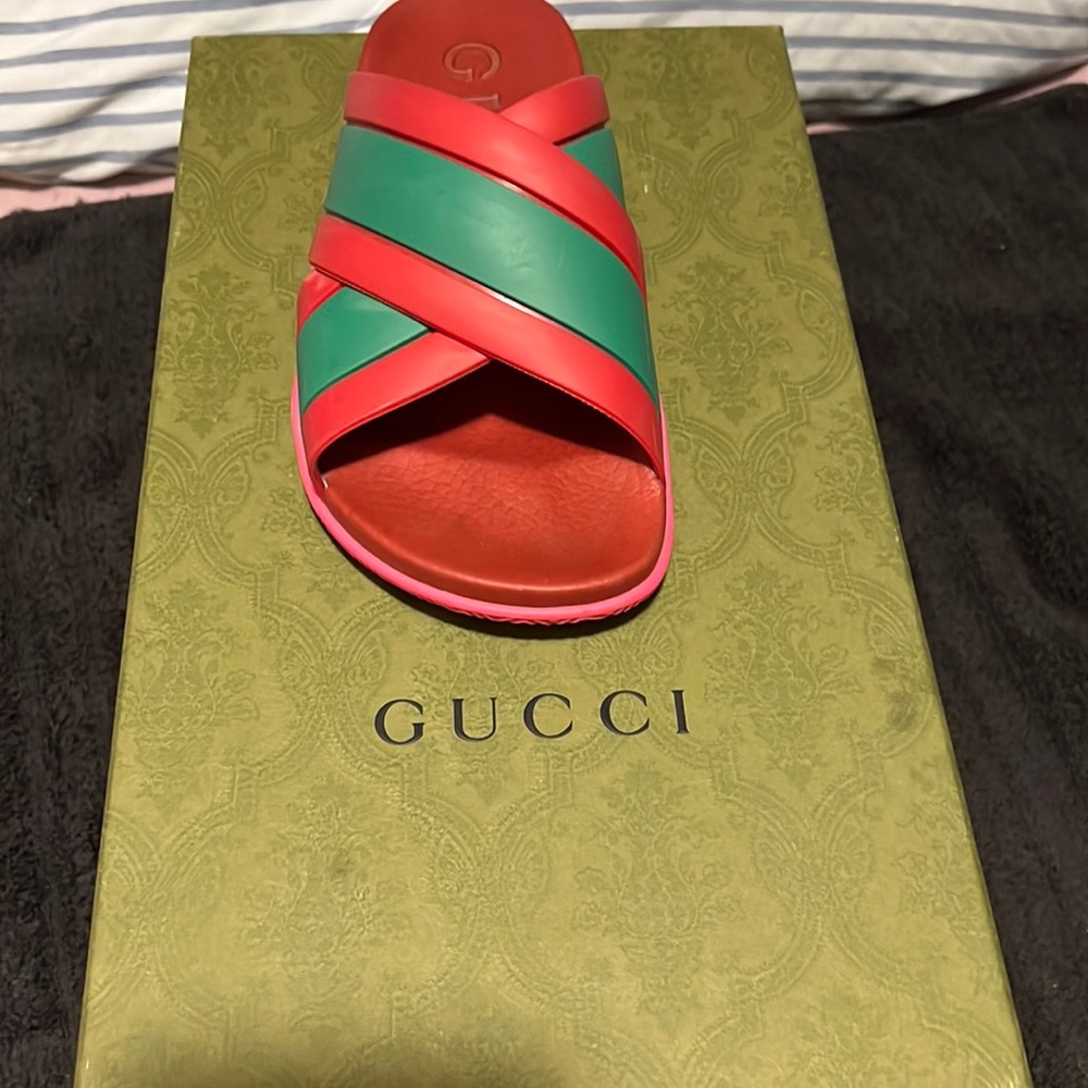Gucci Web Accent Rubber Slides